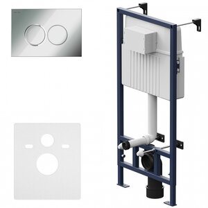 Изображение товара Инсталляция Am.Pm ProC для подвесного унитаза с двухрежимной клавишей хром глянцевый