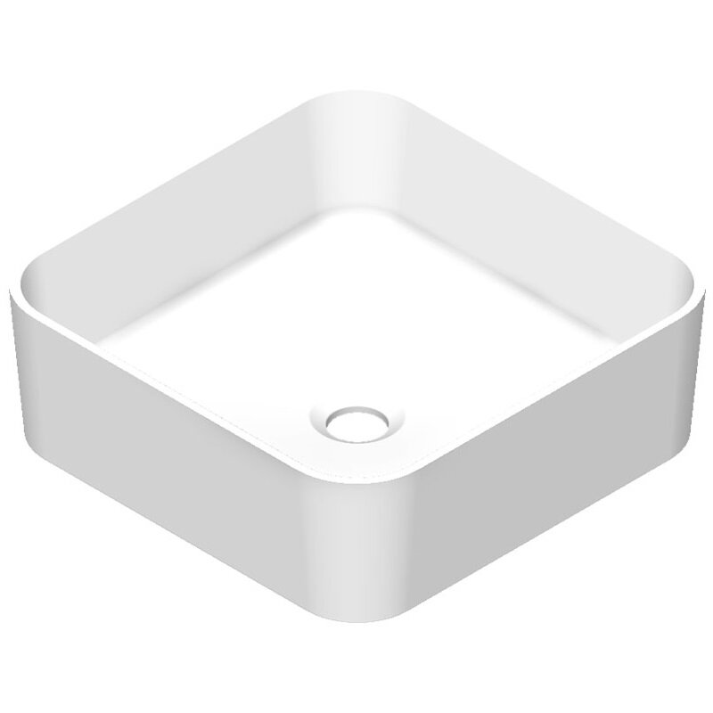 Изображение товара Раковина Radostone Риккарда RRIK10000 40.5 х 40.5 см, накладная, материал Stone Surface, цвет белый матовый, все покрытие матовое