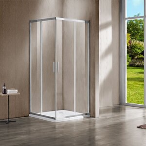 Изображение товара Душевой уголок Vincea Garda, 120 x 120 см, прямоугольный, двери раздвижные, стекло прозрачное, профиль хром, VSS-1G1212CL
