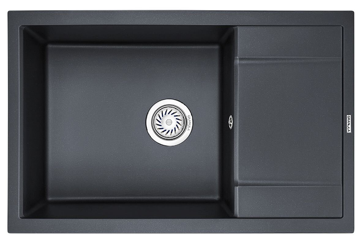 Изображение товара Кухонная мойка Granula GR-7805 7805sv, матовая черная из нержавеющей стали