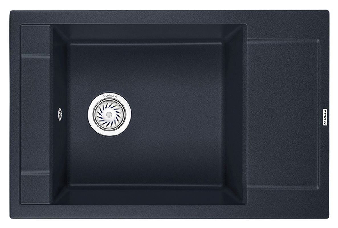 Изображение товара Кухонная мойка Granula GR-7806sv черный матовый угловая 78 см