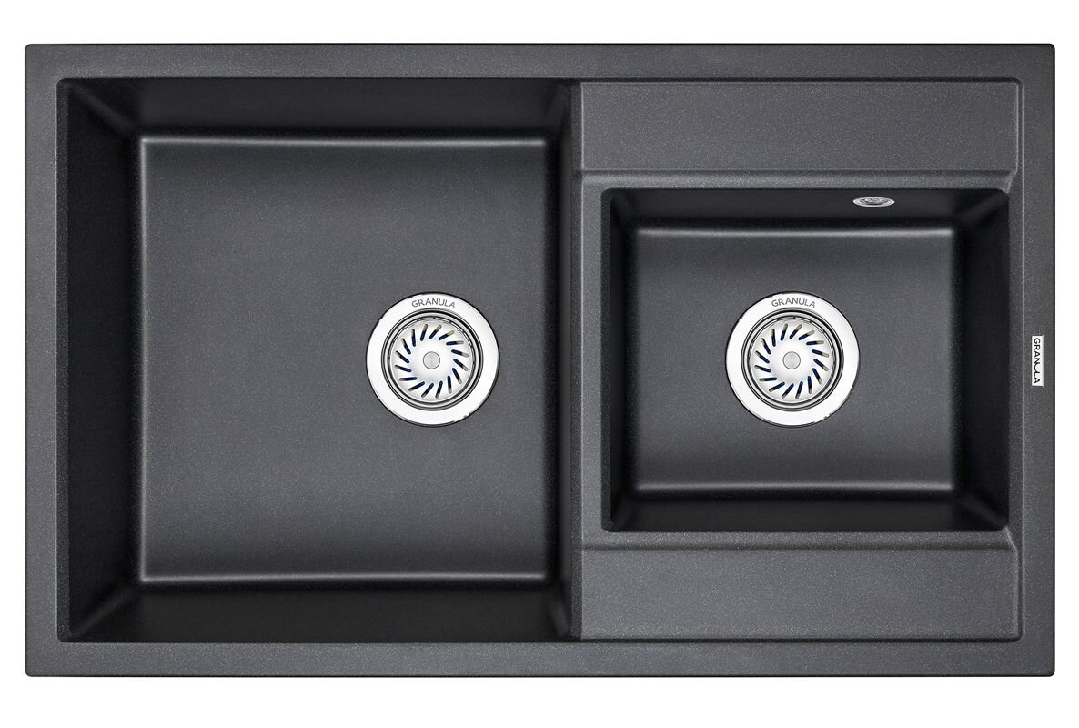 Изображение товара Кухонная мойка Granula GR-8201 8201sv шварц двухразмерная угловая