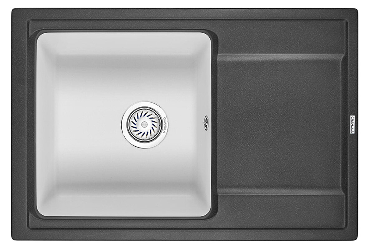 Изображение товара Кухонная мойка Granula HI-74 7401blwh белая матовая угловая