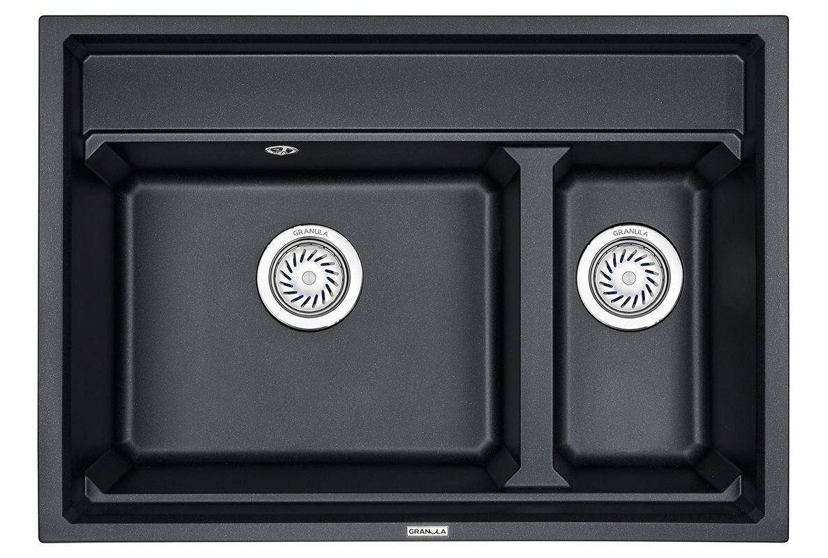 Изображение товара Кухонная мойка Granula KS-7302 7302sv шварц из искусственного камня с двумя чашами