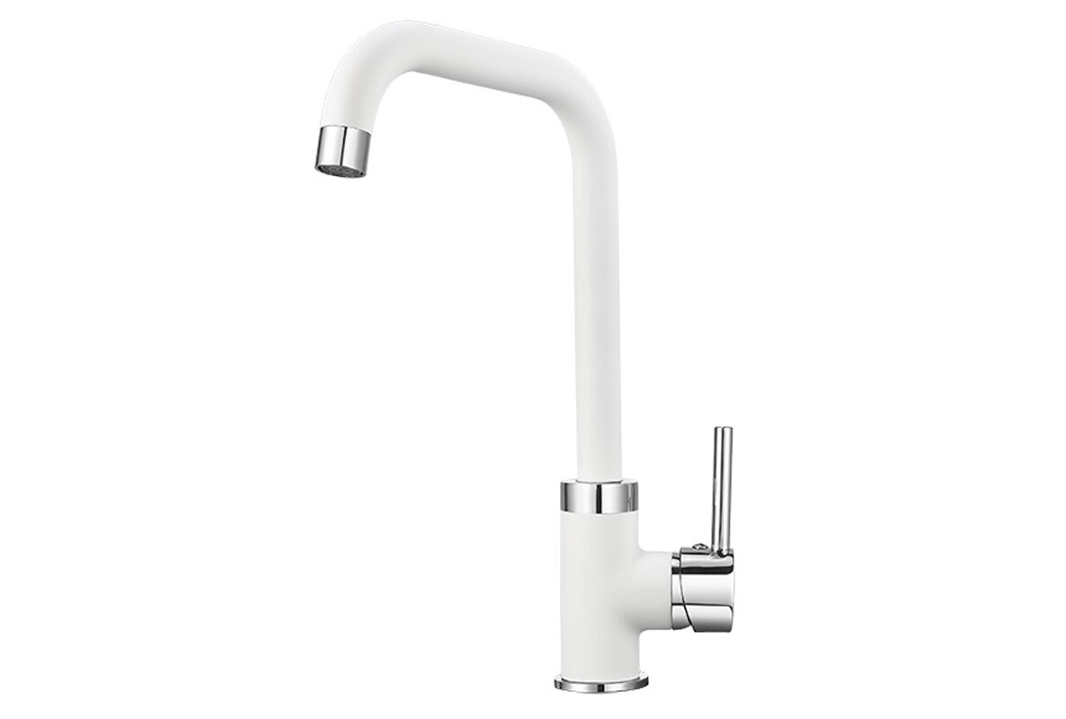 Изображение товара Смеситель Granula GR-0041 для кухонной мойки белый с поворотным изливом