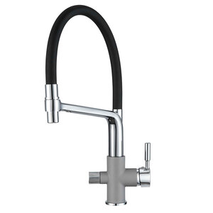 Изображение товара Смеситель Granula GR-0075 0075al, для кухонной мойки, с подключением к фильтру, гибким изливом, алюминиум