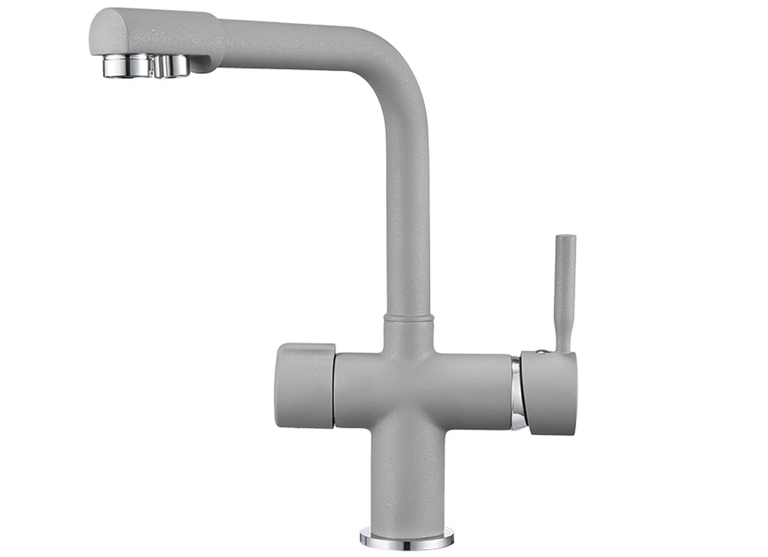 Изображение товара Смеситель Granula GR-2088 2088al, для кухонной мойки, с подключением к фильтру, алюминиум