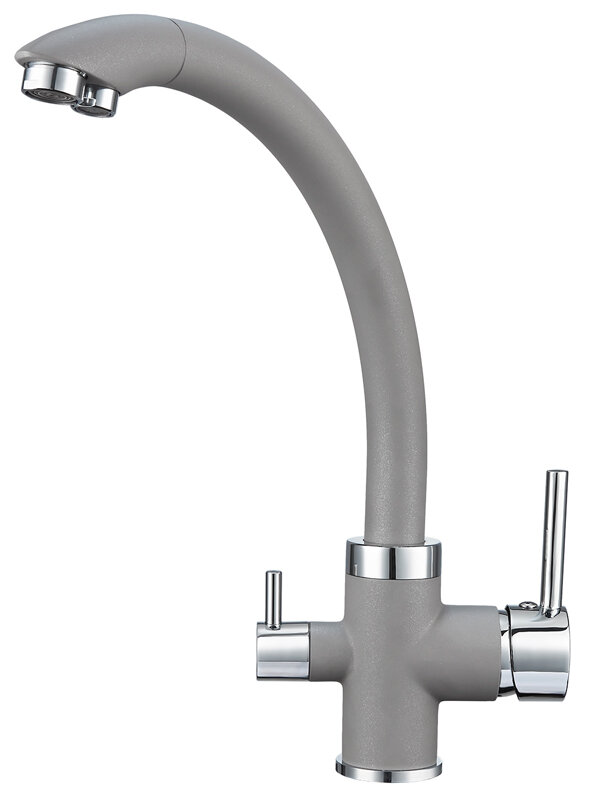 Изображение товара Смеситель Granula GR-2167 2167al, для кухонной мойки, с подключением к фильтру, алюминиум