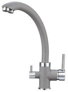 Изображение товара Смеситель Granula GR-2167 2167al, для кухонной мойки, с подключением к фильтру, алюминиум