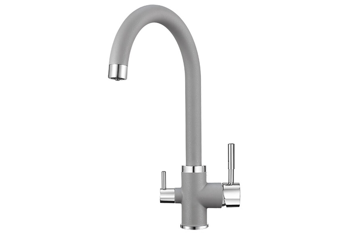Изображение товара Смеситель Granula GR-2168 2168al, для кухонной мойки, с подключением к фильтру, алюминиум