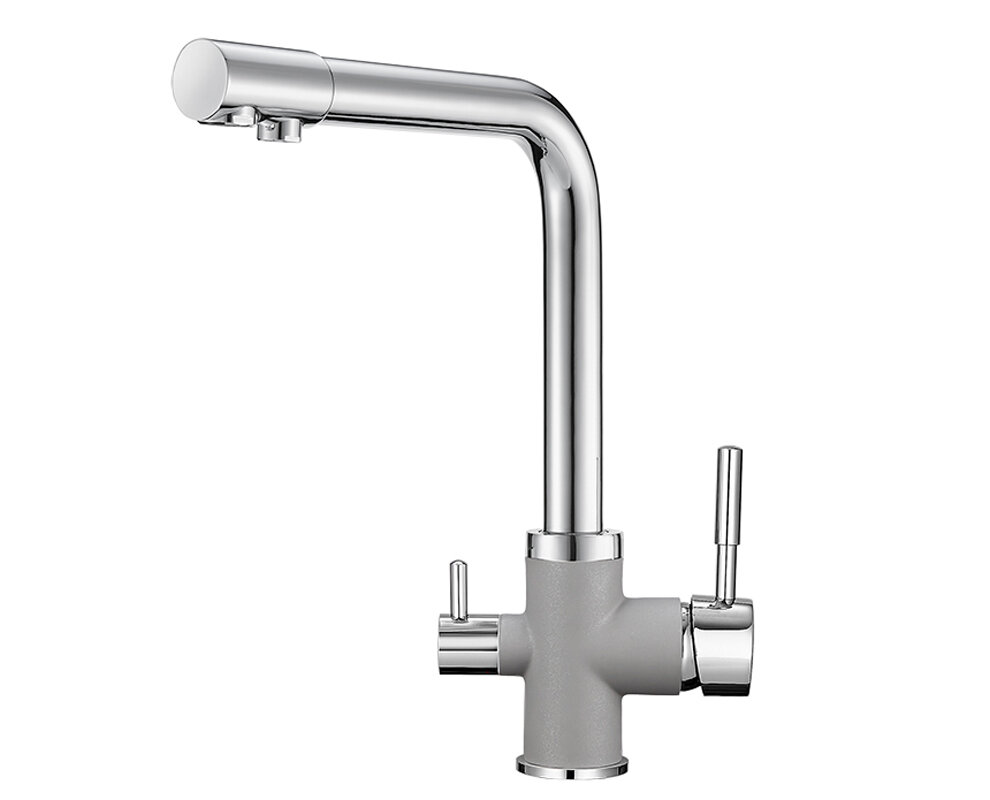 Изображение товара Смеситель Granula GR-3015 для кухонной мойки с подключением к фильтру, алюминиум