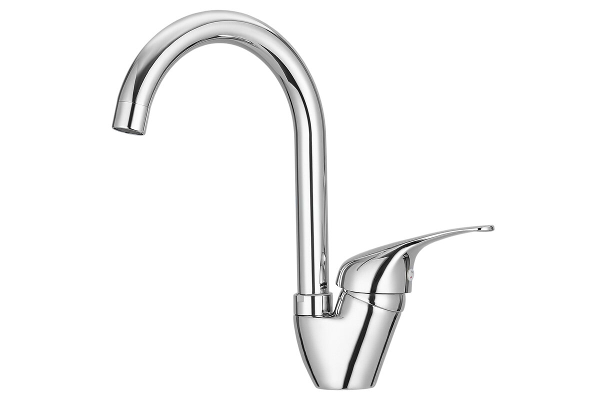 Изображение товара Смеситель для кухонной мойки Granula GR-1024 хром с поворотным изливом и аэратором