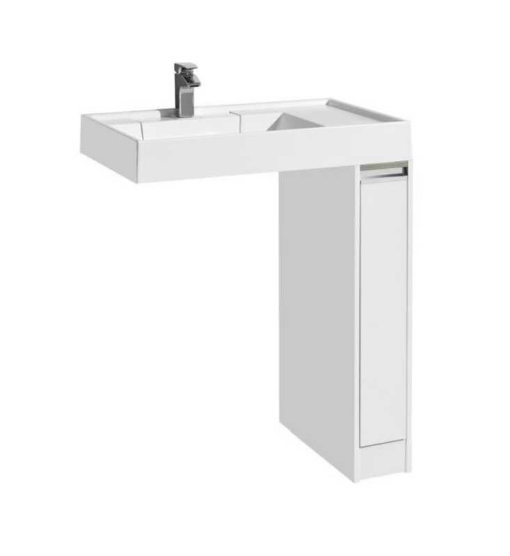 Изображение товара Тумба с раковиной Aquaton Лондри 80 см, под стиральную машину, напольная, 1A2361K0LH010