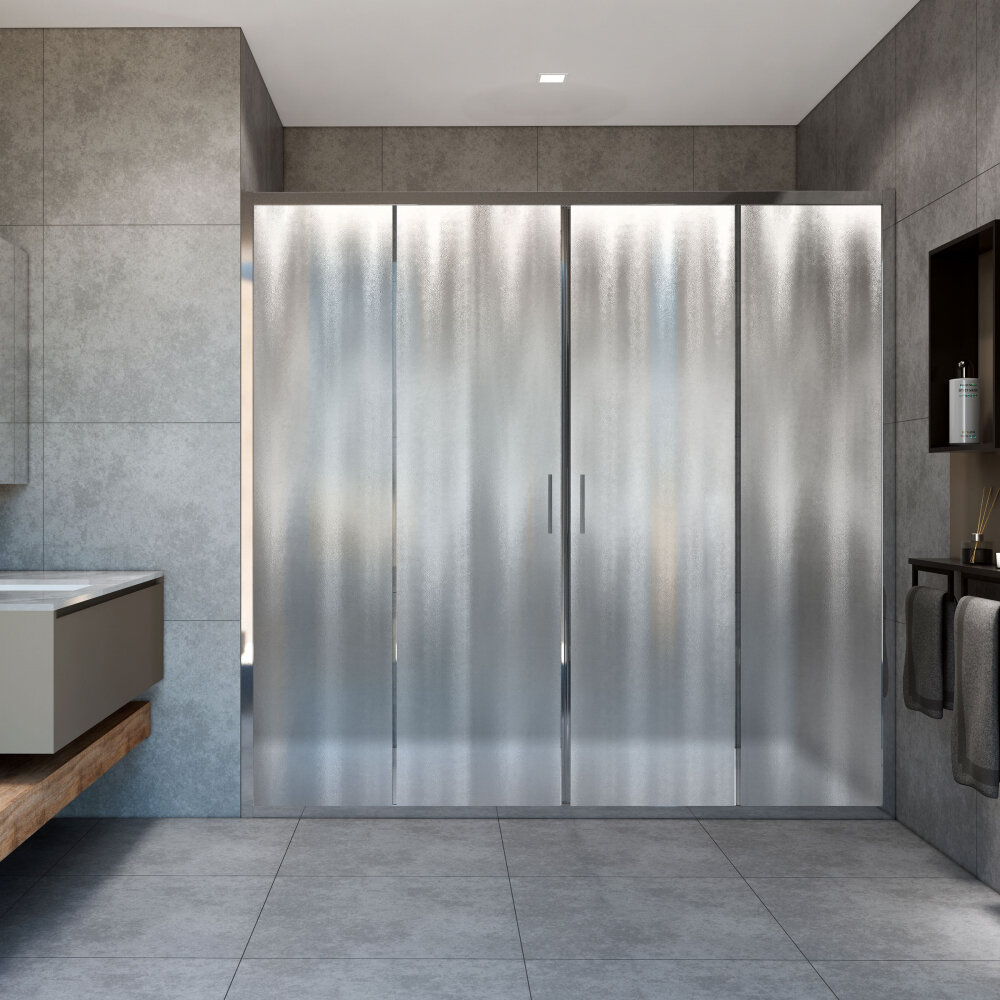 Изображение товара Душевая дверь Vincea Garda VDS-1G2 170 см раздвижная стекло шиншилла хром