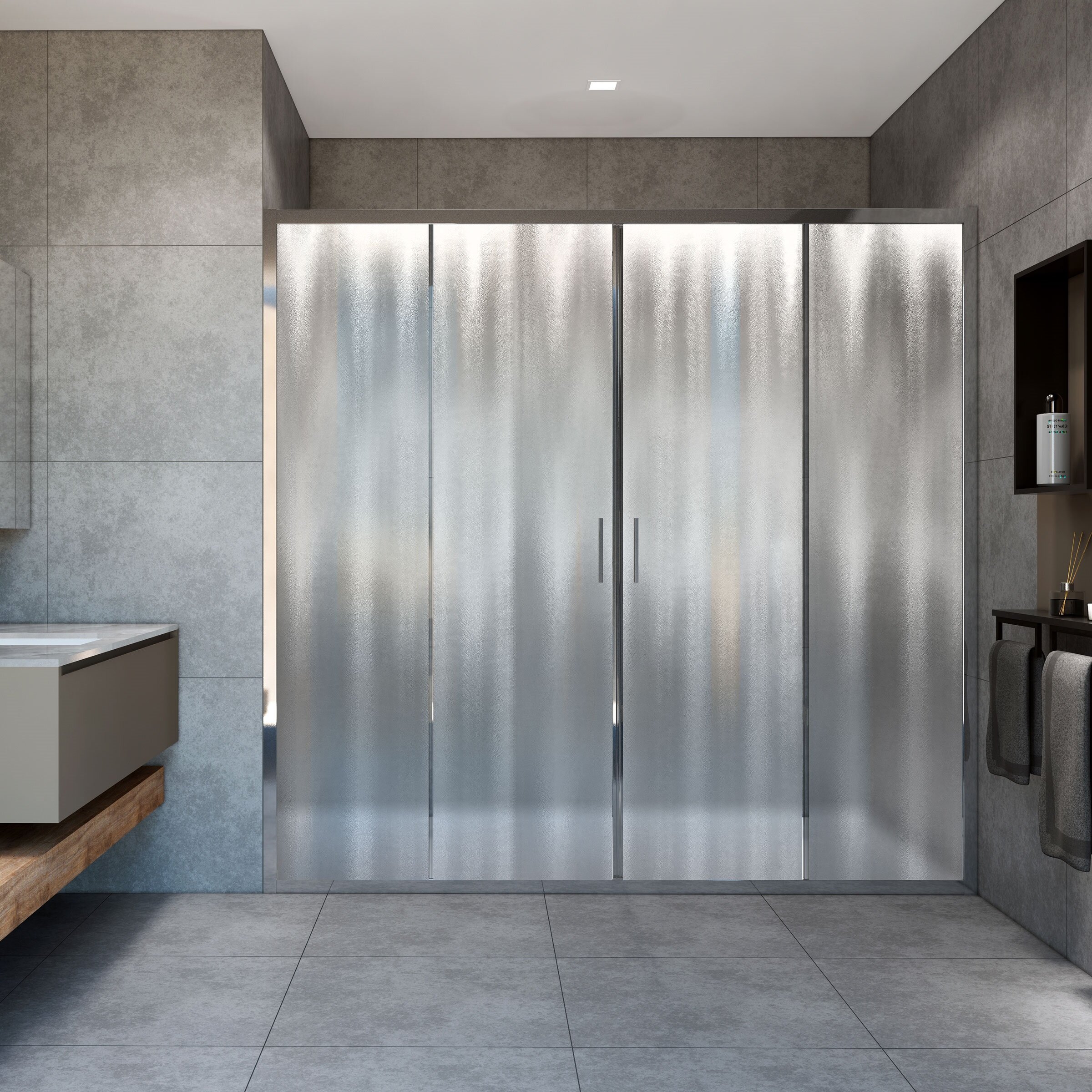 Изображение товара Раздвижная душевая дверь Vincea Garda VDS-1G2 190 см стекло шиншилла хром