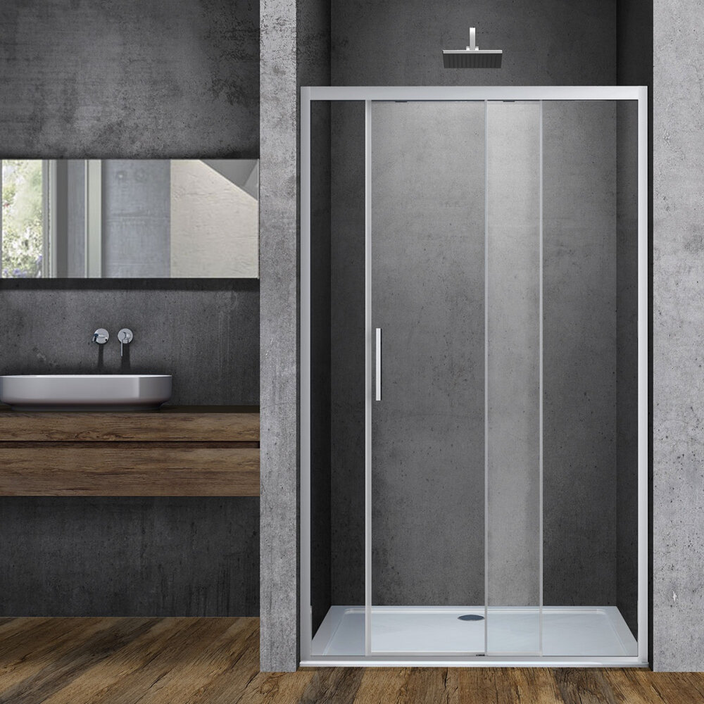 Изображение товара Душевая дверь Vincea Soft VDS-3SO 150 см раздвижная стекло прозрачное хром профиль Италия