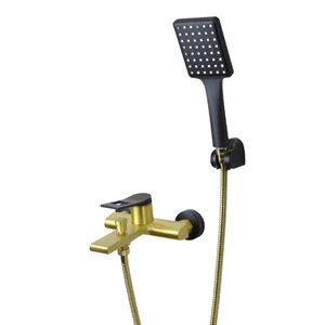Изображение товара Смеситель для ванны и душа Bronze de Luxe Element EL03GB, с душевым гарнитуром, матовое золото/черный матовый