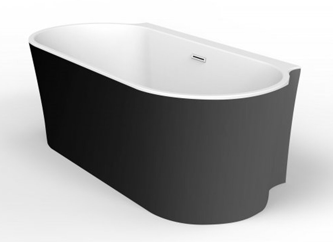 Изображение товара Акриловая ванна BelBagno 170x80 см овальная с черной матовой внешней частью