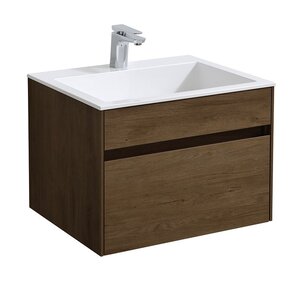 Изображение товара Тумба под раковину Vincea Chiara 60 см, подвесная, коричневый T.Oak, гарантия 3 года