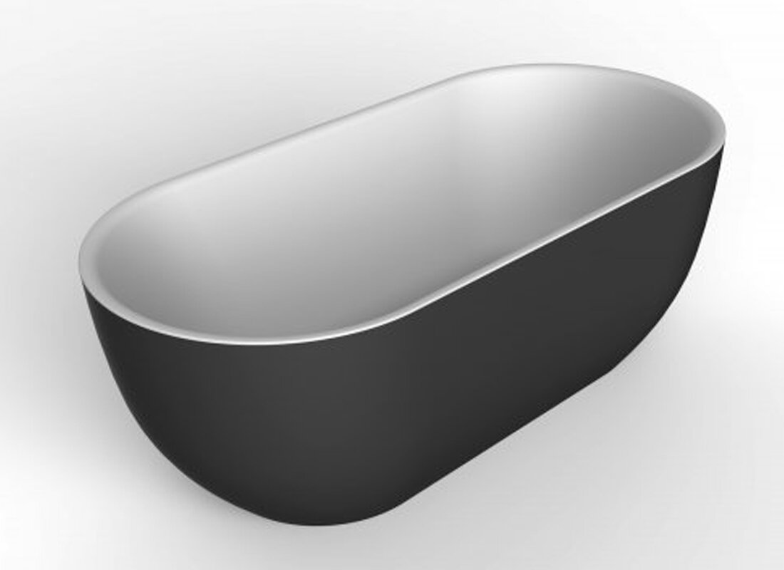 Изображение товара Акриловая ванна BelBagno 170x80 см черный матовый отдельностоящая