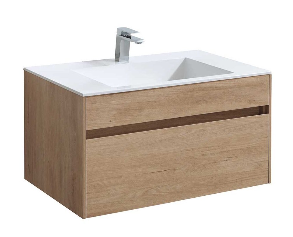 Изображение товара Тумба под раковину Vincea Chiara 80 см подвесная светло-коричневая N.Oak