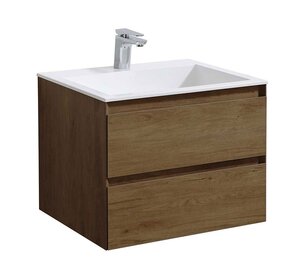 Изображение товара Тумба под раковину Vincea Luka 60 см, подвесная, коричневый (T.Oak), VMC-2L600TO