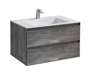 Изображение товара Тумба под раковину Vincea Luka 80 см, подвесная, серый камень (G.Stone), VMC-2L800GS