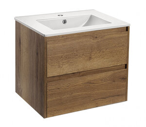 Изображение товара Тумба под раковину Vincea Gio 60 см, подвесная, коричневый (T.Oak), VMC-2G600TO