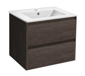 Изображение товара Тумба под раковину Vincea Gio 60 см, подвесная, темно-коричневый (R.Oak), VMC-2G600RO