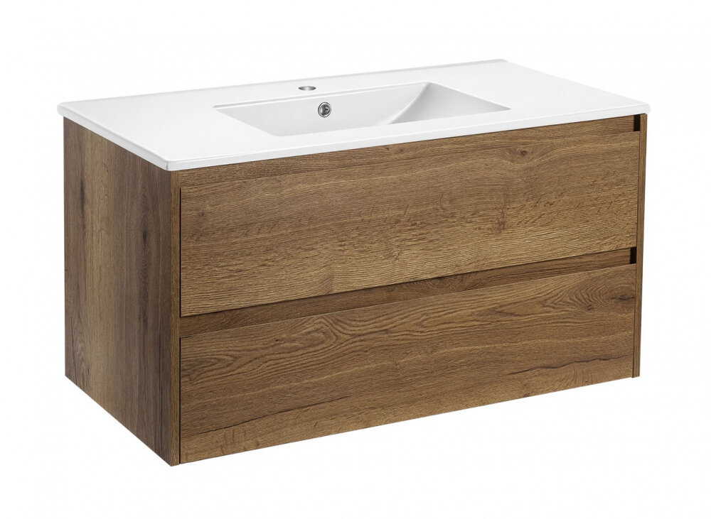 Изображение товара Тумба под раковину Vincea Gio 100 см подвесная коричневая