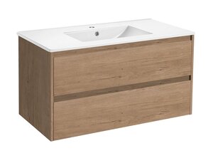 Изображение товара Тумба под раковину Vincea Gio 100 см, подвесная, светло-коричневый (N.Oak), VMC-2G100NO