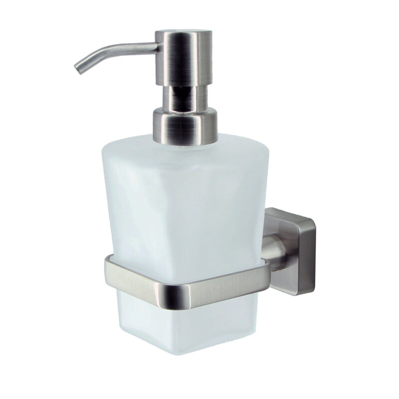 Изображение товара Дозатор для жидкого мыла с держателем WasserKRAFT, цвет держателя - никель, Rhin, K-8799