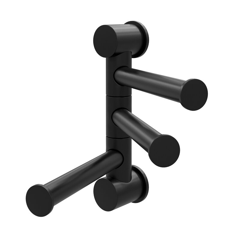 Изображение товара Полотенцедержатель WasserKRAFT Серия К, 3 держателя, короткие, 12 см, черный матовый, K-1053B