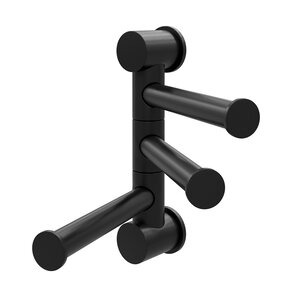 Изображение товара Полотенцедержатель WasserKRAFT Серия К, 3 держателя, короткие, 12 см, черный матовый, K-1053B