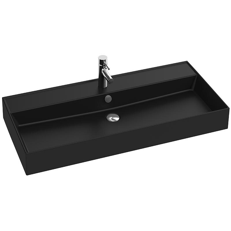 Изображение товара Раковина Jacob Delafon Vivienne 100 см черная матовая угловая с переливом