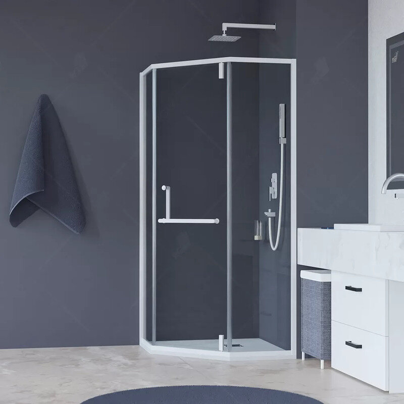 Изображение товара Душевой уголок RGW Hotel HO-084W, 100 х 100 x 195 см, дверь распашная, стекло прозрачное, белый, 350608400-15