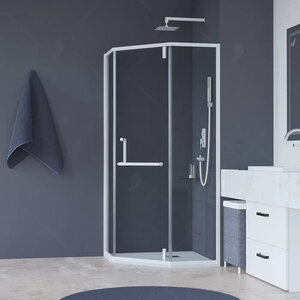 Изображение товара Душевой уголок RGW Hotel HO-084W, 100 х 100 x 195 см, дверь распашная, стекло прозрачное, белый, 350608400-15