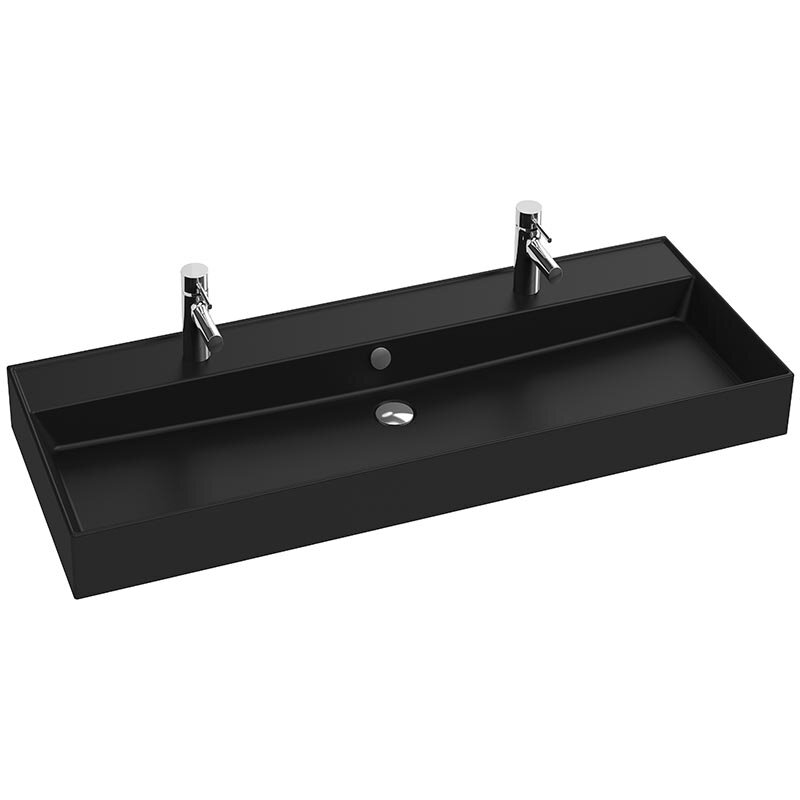 Изображение товара Раковина Jacob Delafon Vivienne 120 см черный матовый угловая прямоугольная