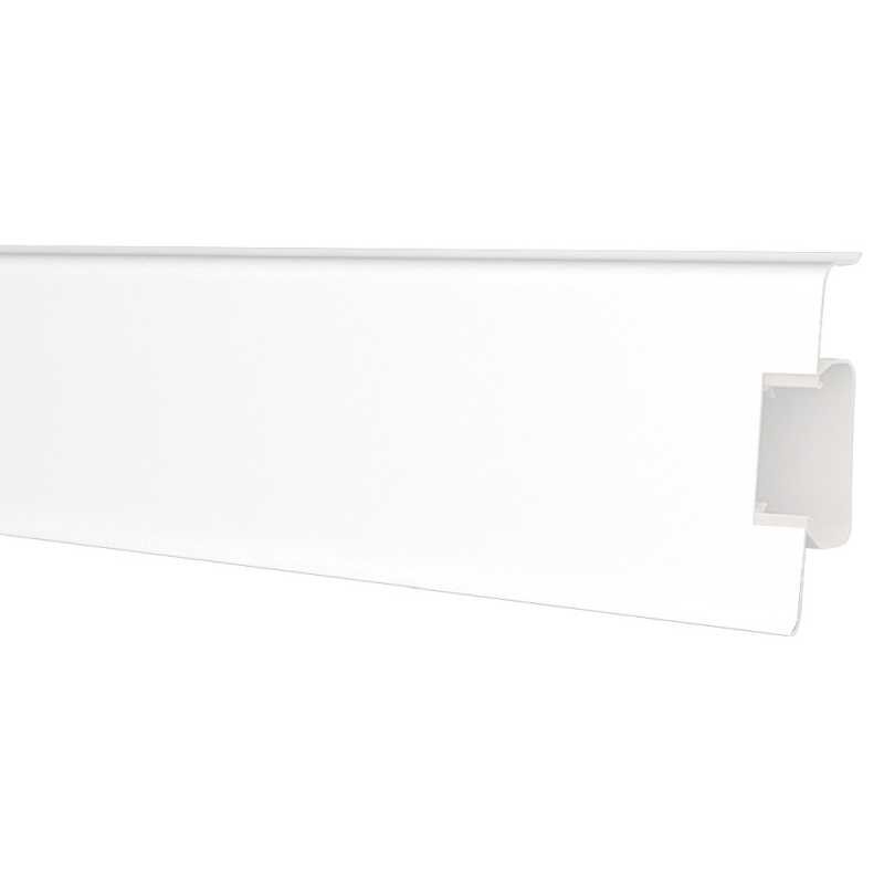 Изображение товара Плинтус ПВХ Decoplast Strong 70 2500 x 72.4 x 24 мм, с кабель-каналом, белый, цвет 70100 (18 шт)