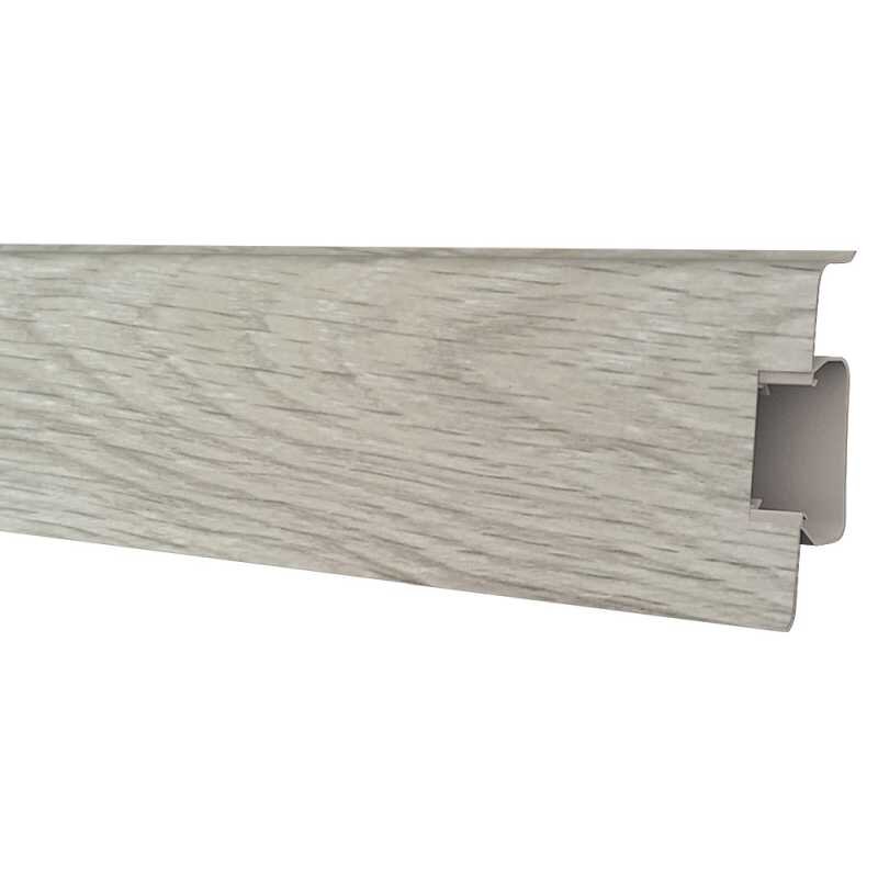 Изображение товара Плинтус ПВХ Decoplast Strong 70 2500 x 72.4 x 24 мм, с кабель-каналом, цвет 70113 (18 шт)