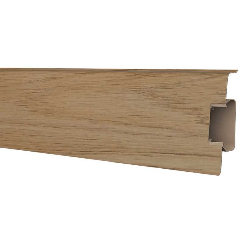 Изображение товара Decoplast Strong 70 плинтус ПВХ с кабель-каналом 72.4 мм x 24 мм 2500 мм коричневый