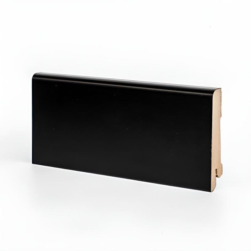 Изображение товара Плинтус МДФ Deartio Премиум U101-80 черный 80 х 16 х 2050 мм влагостойкий из МДФ