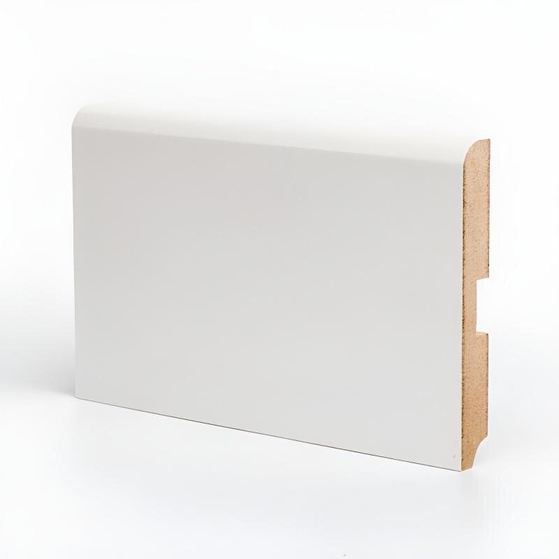 Изображение товара Плинтус МДФ Deartio Премиум U102-120 белый 120x16x2050 мм влагостойкий