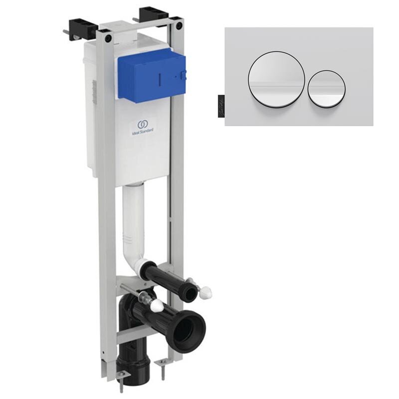 Изображение товара Инсталляция IIdeal Standard Prosys Eco Frame M E233267, с калавишей смыва Jacob Delafon, белый матовый и глянцевый, E20859-00-MWH, комплект Изображение товара Инсталляция IIdeal Standard Prosys Eco Frame M E233267, с калавишей смыва Jacob Delafon, белый матовый и глянцевый, E20859-00-MWH, комплект