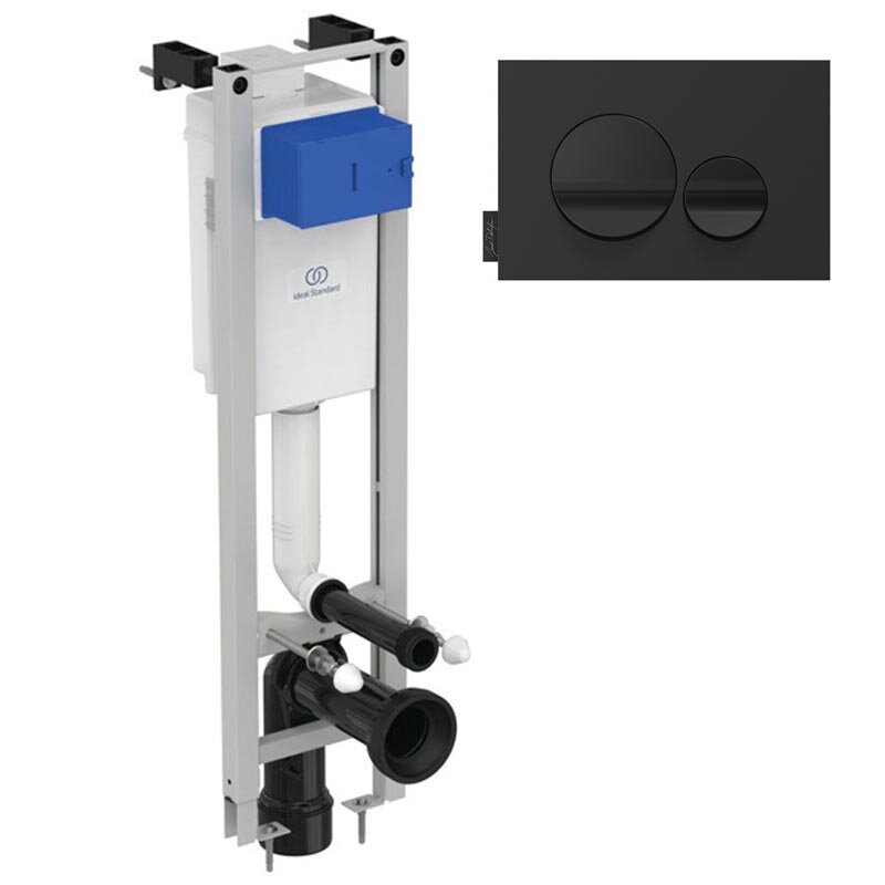 Изображение товара Инсталляция IIdeal Standard Prosys Eco Frame M E233267, с калавишей смыва Jacob Delafon E20859-7-BMT, черный матовый и глянцевый, комплект Изображение товара Инсталляция IIdeal Standard Prosys Eco Frame M E233267, с калавишей смыва Jacob Delafon E20859-7-BMT, черный матовый и глянцевый, комплект