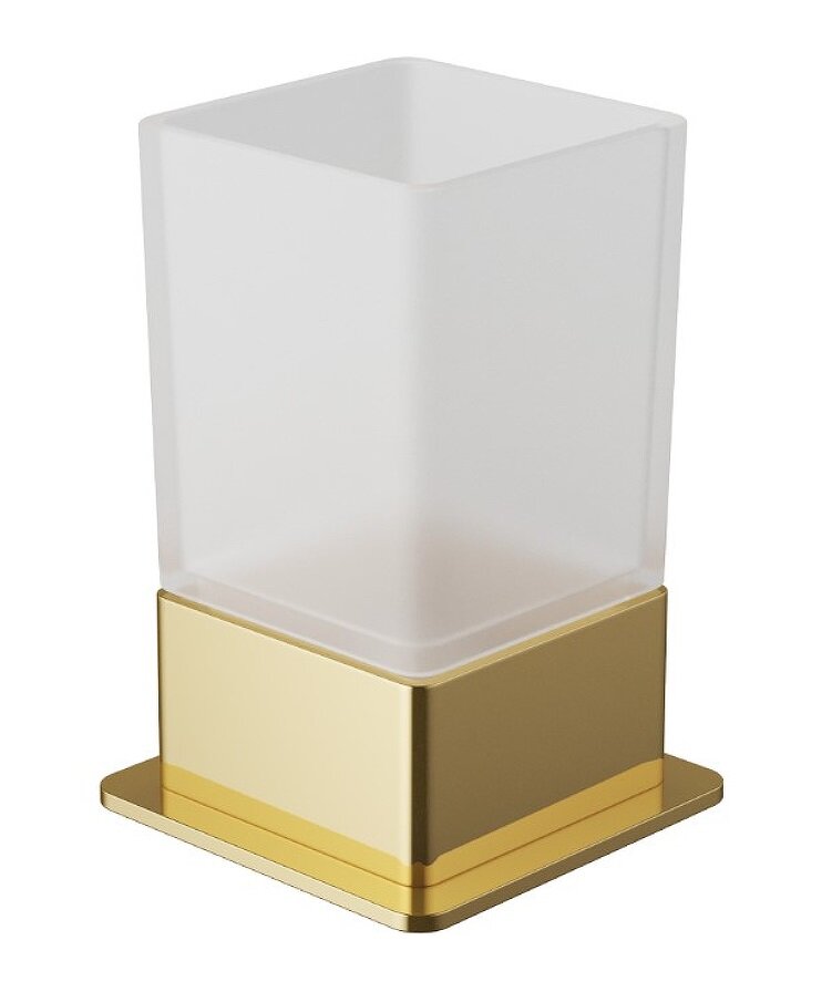 Изображение товара Стакан для зубных щеток Excellent Rico gold настольный 7.5x7.5x11 см ликвидное изделие