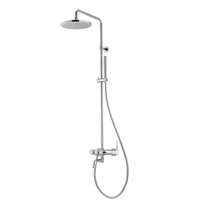 Изображение товара Душевая система Cezares Eco с изливом и верхней лейкой хром 20 см ECO-CVD-01