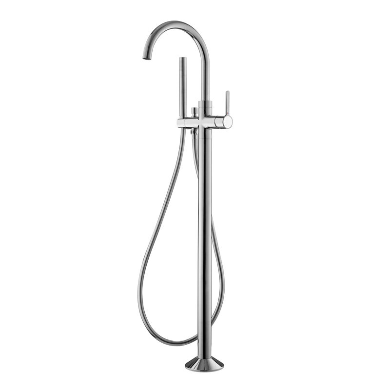 Изображение товара Смеситель для ванны и душа Cezares Eco напольный хром с душевым гарнитуром ECO-VDP-01