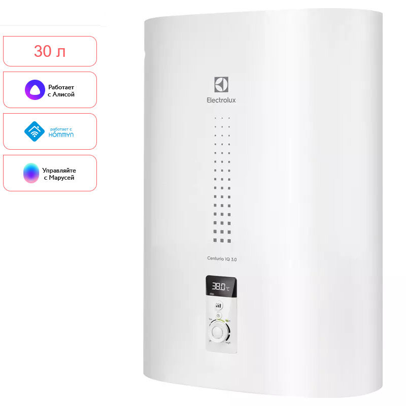 Изображение товара Водонагреватель Electrolux EWH 30 Centurio IQ 3.0 — 30 л, Wi‑Fi, сухой ТЭН