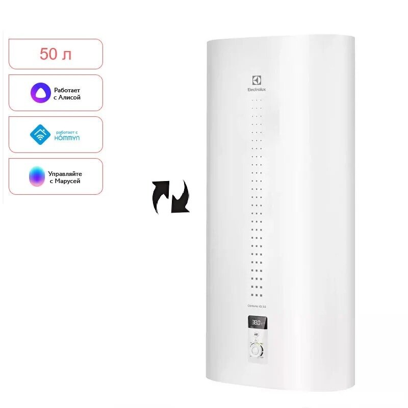 Изображение товара Водонагреватель Electrolux 50л с Wi-Fi и сухим ТЭНом, прямоугольный Изображение товара Водонагреватель Electrolux 50л с Wi-Fi и сухим ТЭНом, прямоугольный